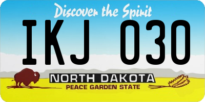 ND license plate IKJ030