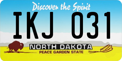 ND license plate IKJ031