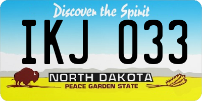 ND license plate IKJ033