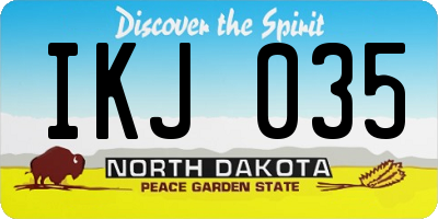 ND license plate IKJ035