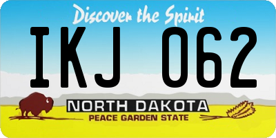 ND license plate IKJ062