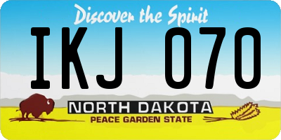 ND license plate IKJ070