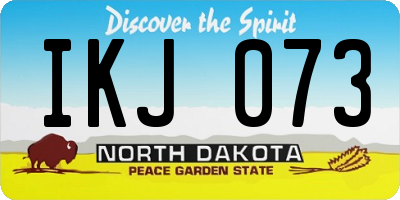 ND license plate IKJ073