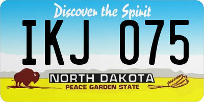 ND license plate IKJ075
