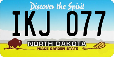 ND license plate IKJ077
