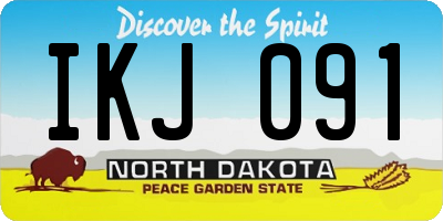 ND license plate IKJ091