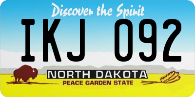 ND license plate IKJ092