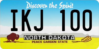 ND license plate IKJ100