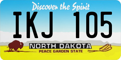 ND license plate IKJ105