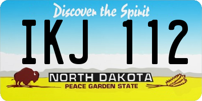 ND license plate IKJ112