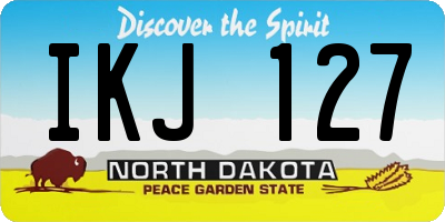 ND license plate IKJ127
