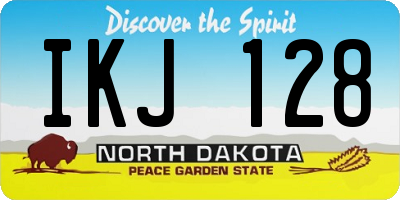 ND license plate IKJ128