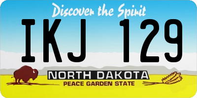ND license plate IKJ129