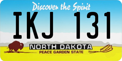 ND license plate IKJ131