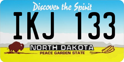 ND license plate IKJ133
