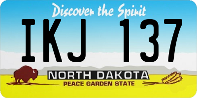 ND license plate IKJ137