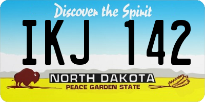 ND license plate IKJ142