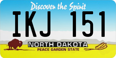 ND license plate IKJ151