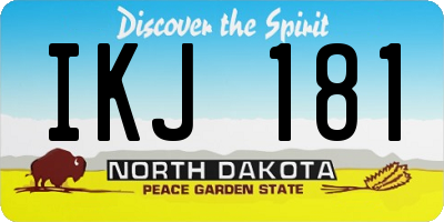 ND license plate IKJ181