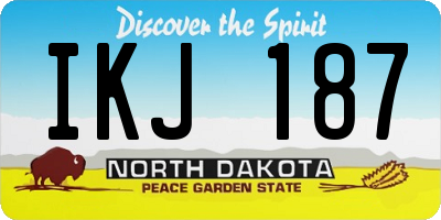 ND license plate IKJ187