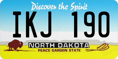 ND license plate IKJ190