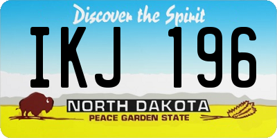 ND license plate IKJ196