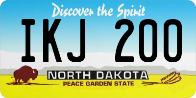 ND license plate IKJ200