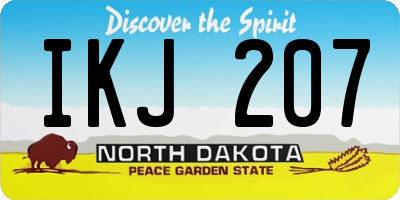 ND license plate IKJ207