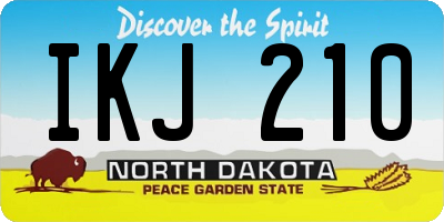 ND license plate IKJ210