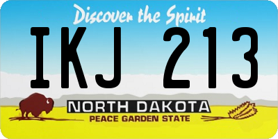 ND license plate IKJ213