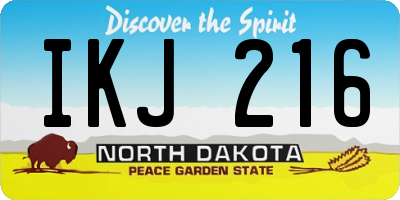 ND license plate IKJ216