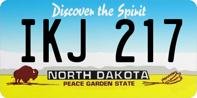 ND license plate IKJ217