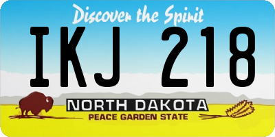 ND license plate IKJ218