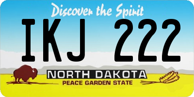 ND license plate IKJ222