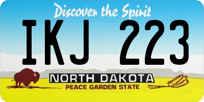 ND license plate IKJ223