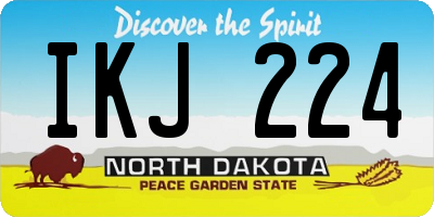 ND license plate IKJ224