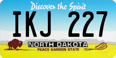 ND license plate IKJ227