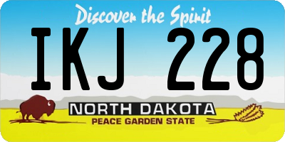 ND license plate IKJ228