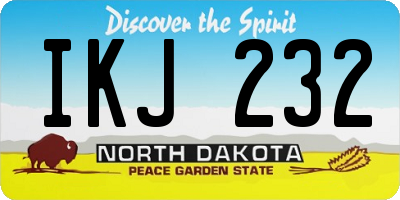 ND license plate IKJ232