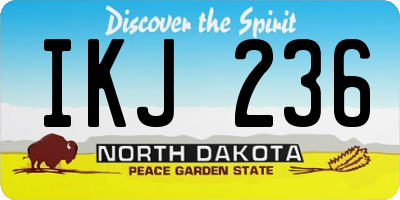 ND license plate IKJ236