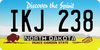 ND license plate IKJ238