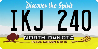 ND license plate IKJ240