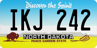 ND license plate IKJ242