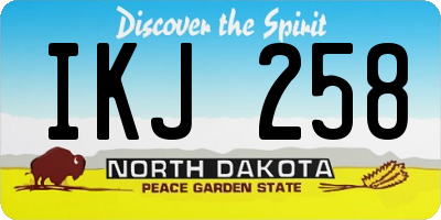 ND license plate IKJ258