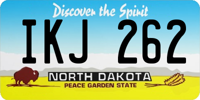 ND license plate IKJ262