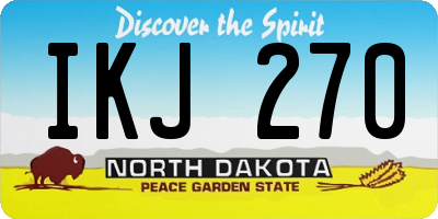 ND license plate IKJ270