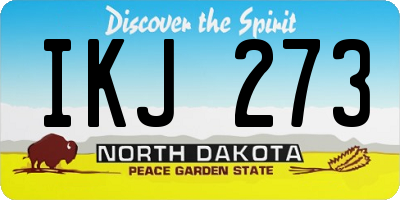 ND license plate IKJ273