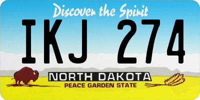 ND license plate IKJ274