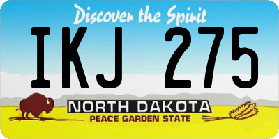 ND license plate IKJ275