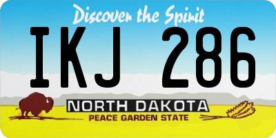 ND license plate IKJ286